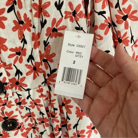Alexia Admor Women’s V Neck floral button down short sleeve dress NWT size 2! 😍 - Picture 10 of 14